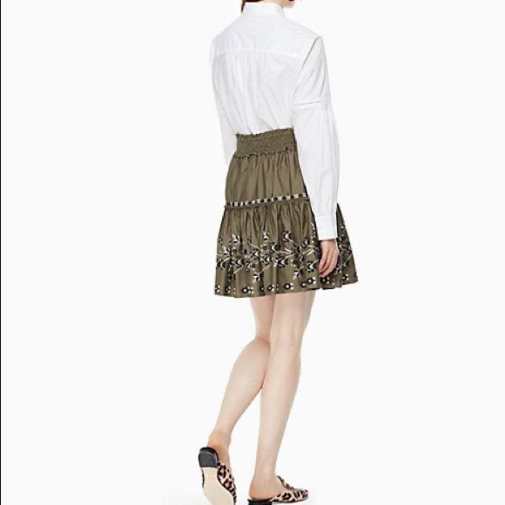 BNWT Kate Spade embroidered poplin skirt